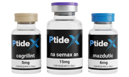PtideX - A bottle of high-quality research peptides and chemicals